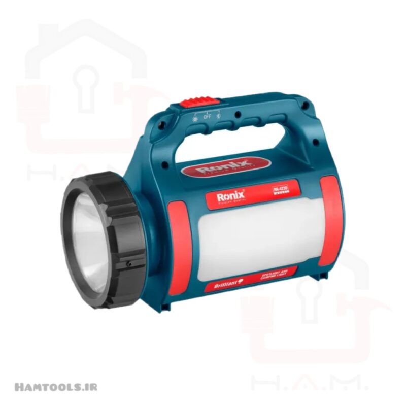 چراغ قوه شارژی رونیکس RH-4230 با برد 500 متر و قابلیت پاوربانک