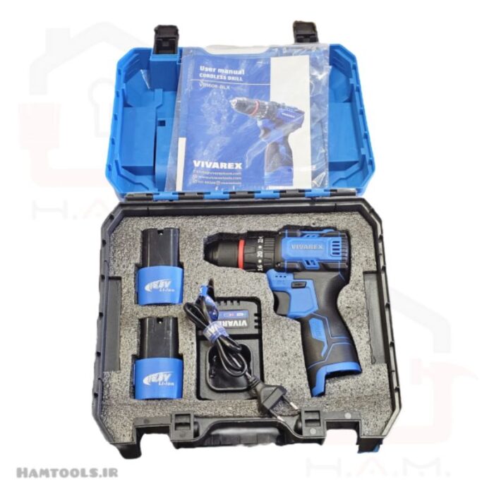 محتویات دریل شارژی ویوارکس مدل VR1608H-BLX