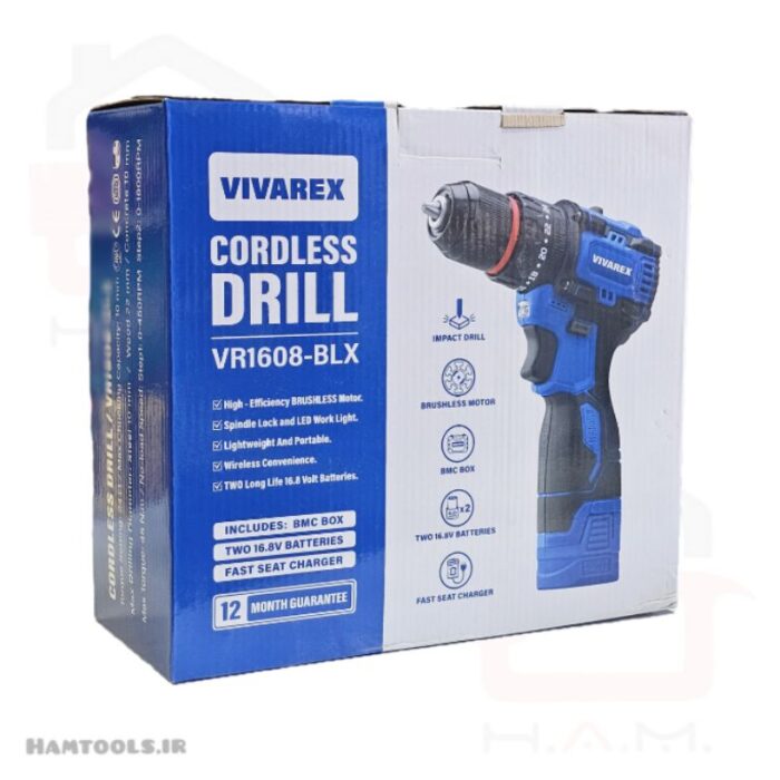 کارتن دریل شارژی ویوارکس مدل VR1608H-BLX